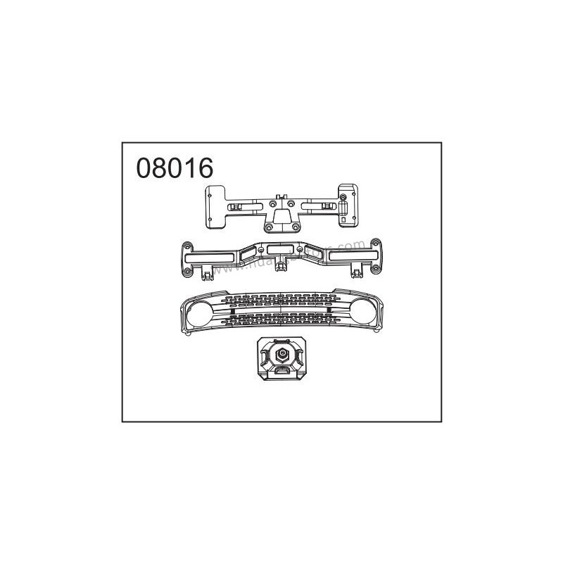 Accessories 08016 For HB-TOYS R1001 R1002 R1003 Parts Front And Rear lamp Rack+Spare Tire Rack
