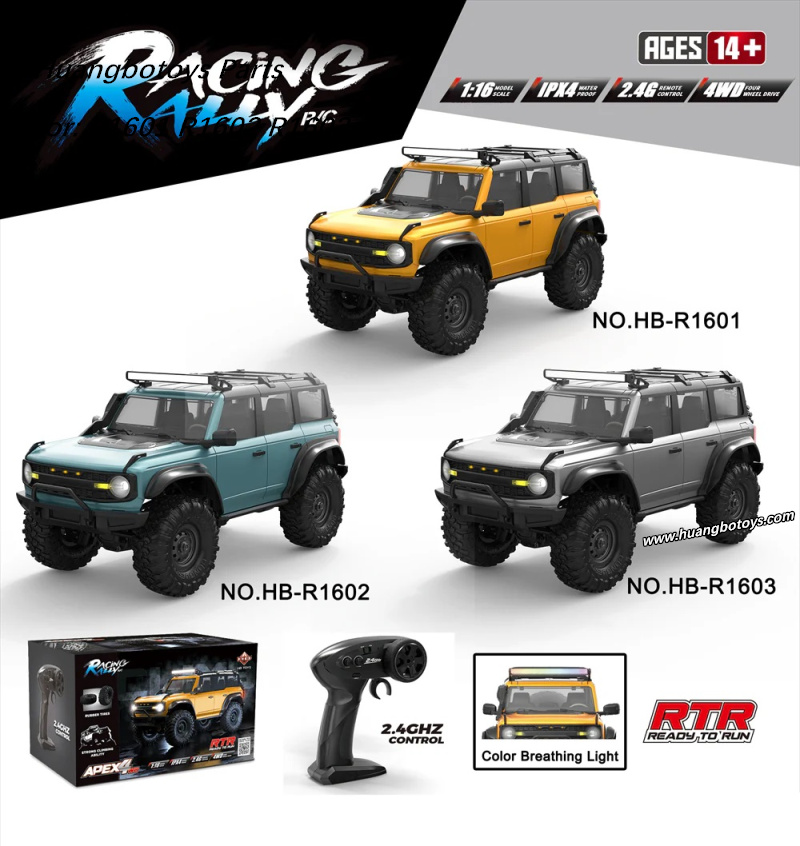 Huangbo HB-Toys R1601 R1602 R1603 1:16 2.4G 4WD RC Crawler Car
